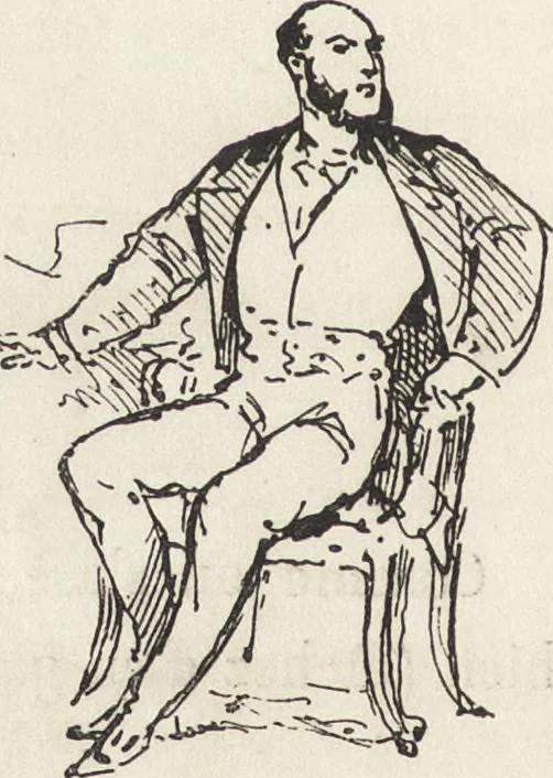 An illustration from La comédie de notre temps ... études au crayon et à la plume, 1874, leaf 229
