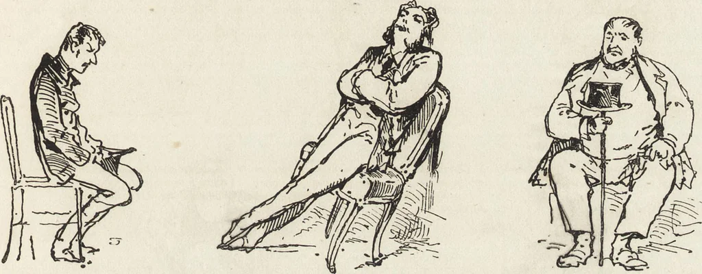 An illustration from La comédie de notre temps ... études au crayon et à la plume, 1874, leaf 230