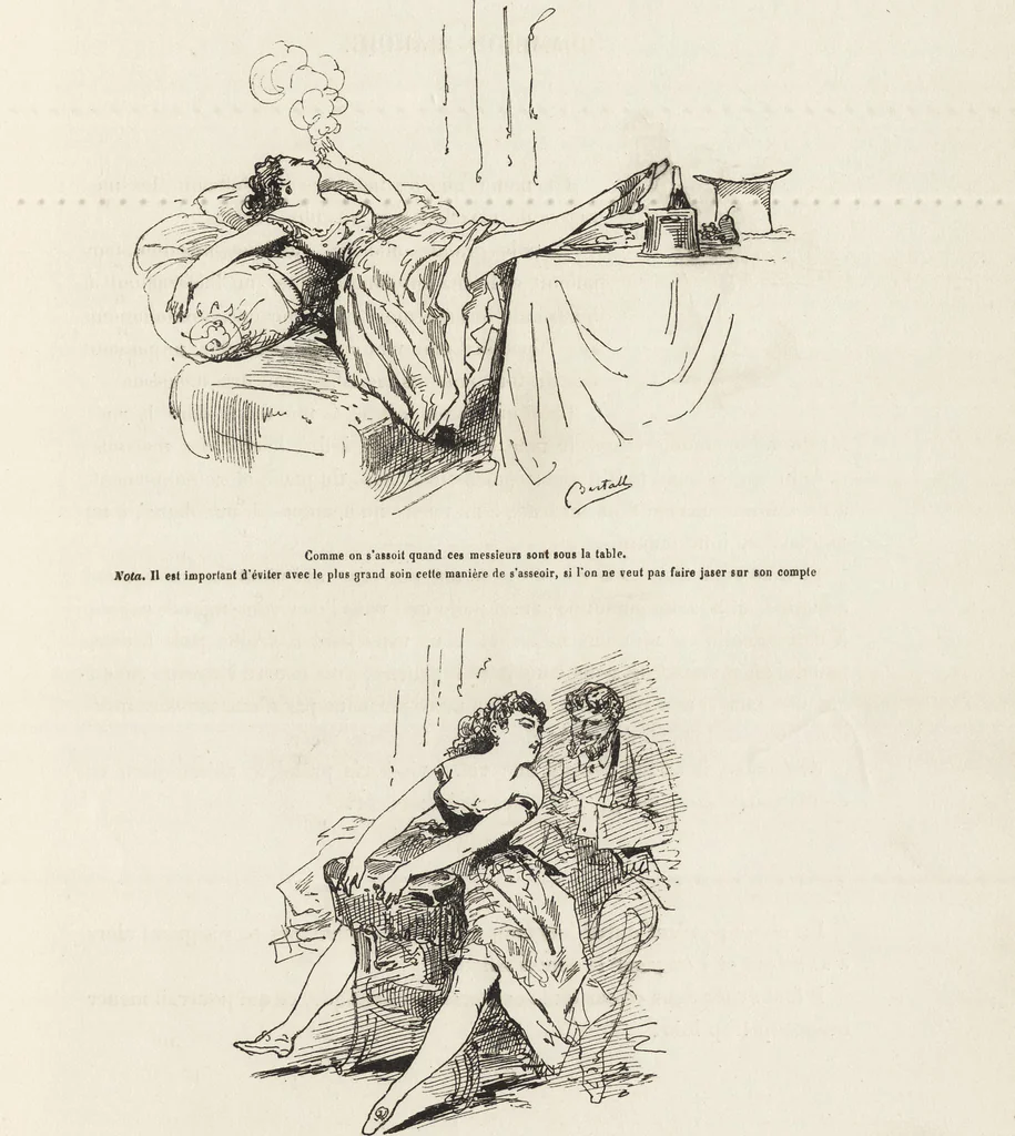 An illustration from La comédie de notre temps ... études au crayon et à la plume, 1874, leaf 240