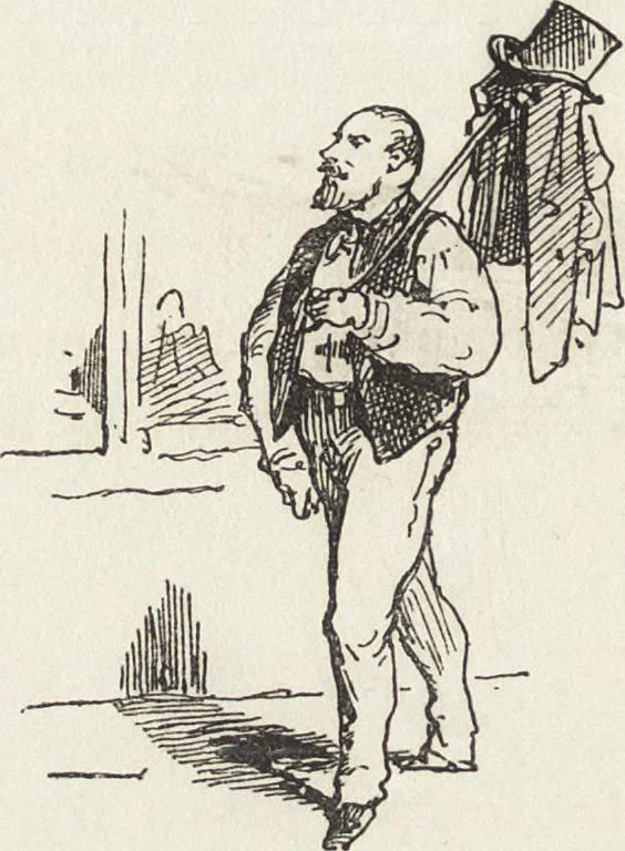 An illustration from La comédie de notre temps ... études au crayon et à la plume, 1874, leaf 241
