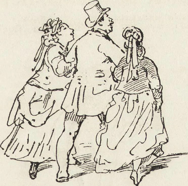 An illustration from La comédie de notre temps ... études au crayon et à la plume, 1874, leaf 242