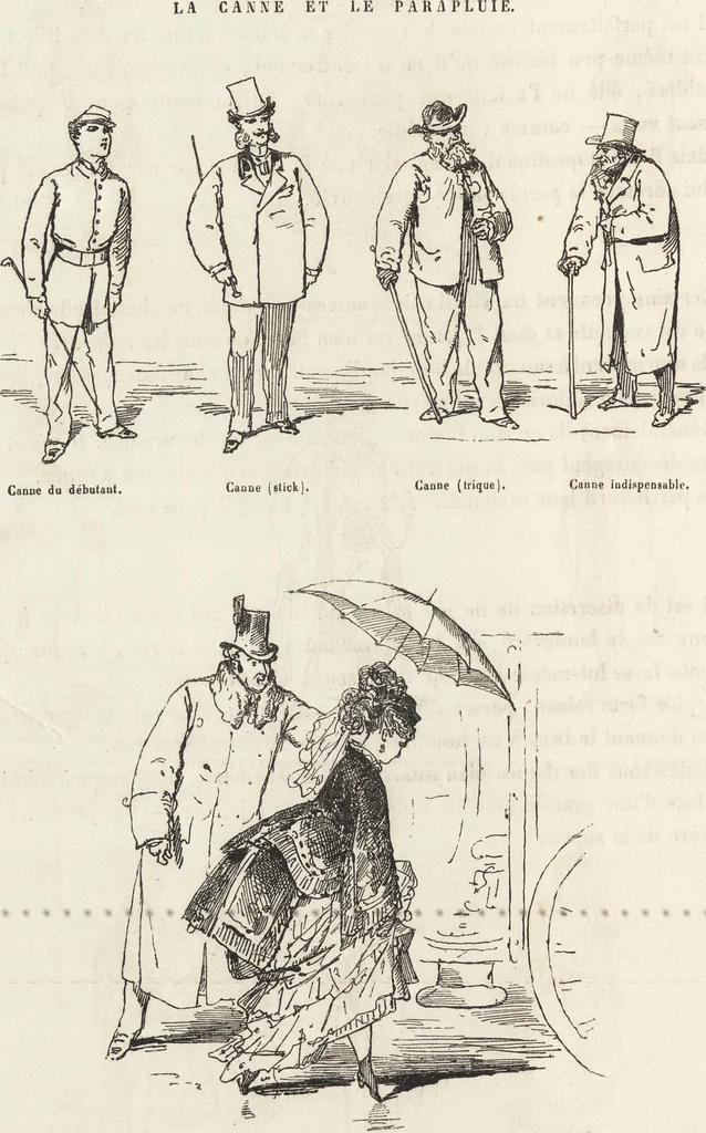 An illustration from La comédie de notre temps ... études au crayon et à la plume, 1874, leaf 253