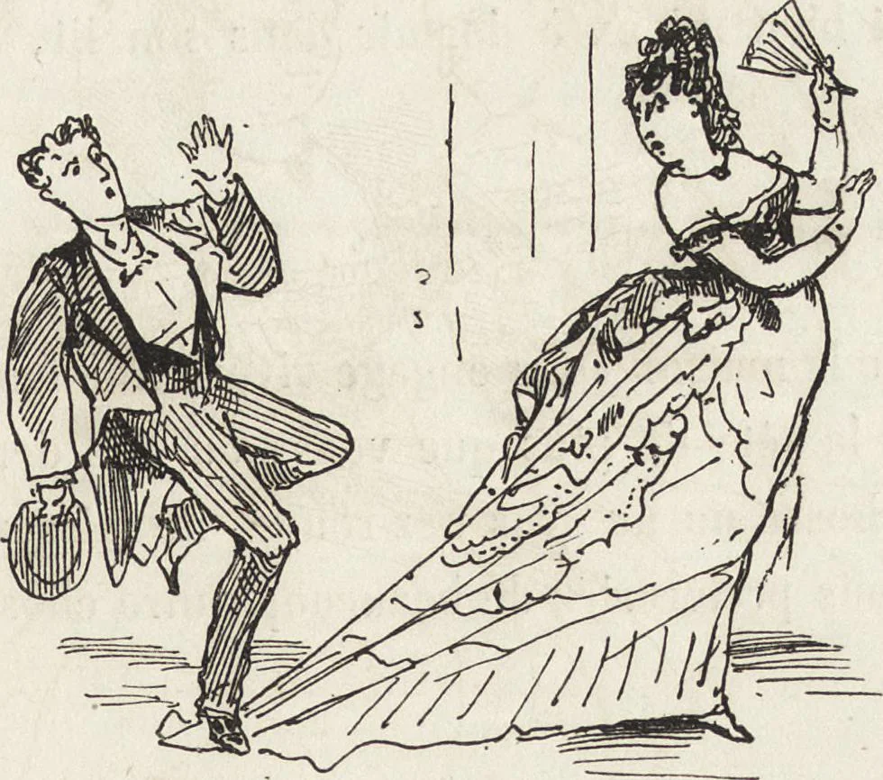 An illustration from La comédie de notre temps ... études au crayon et à la plume, 1874, leaf 264