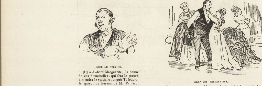 An illustration from La comédie de notre temps ... études au crayon et à la plume, 1874, leaf 271