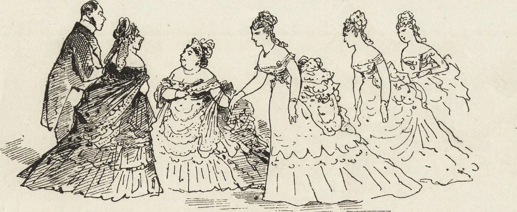 An illustration from La comédie de notre temps ... études au crayon et à la plume, 1874, leaf 274