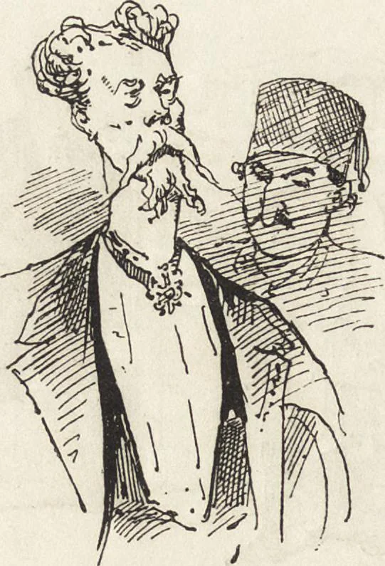 An illustration from La comédie de notre temps ... études au crayon et à la plume, 1874, leaf 275