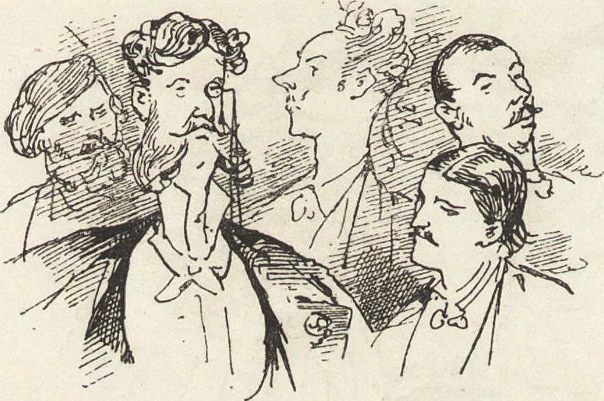 An illustration from La comédie de notre temps ... études au crayon et à la plume, 1874, leaf 275