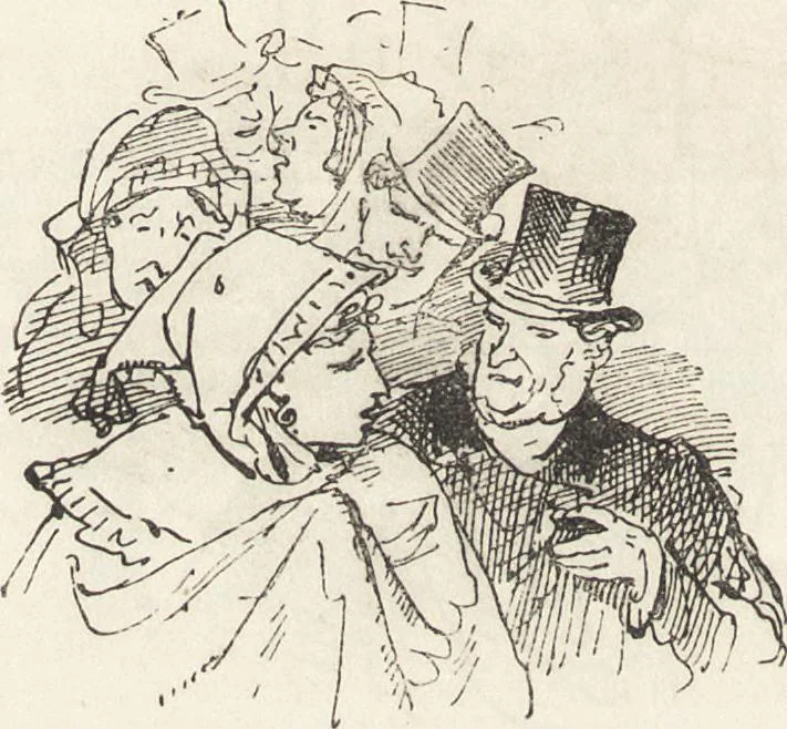 An illustration from La comédie de notre temps ... études au crayon et à la plume, 1874, leaf 277