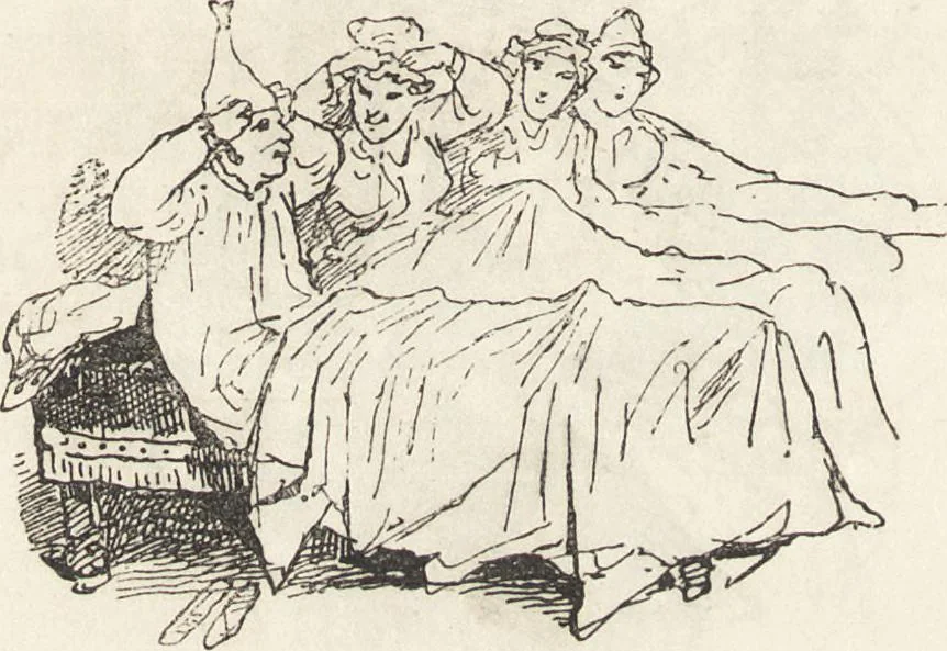 An illustration from La comédie de notre temps ... études au crayon et à la plume, 1874, leaf 277