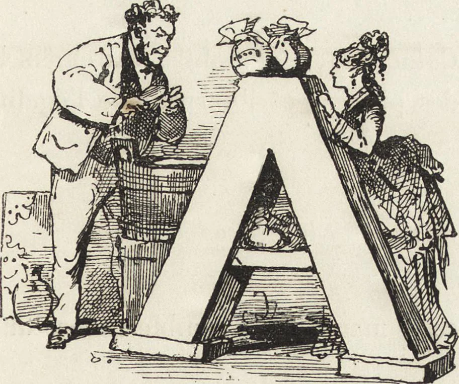 An illustration from La comédie de notre temps ... études au crayon et à la plume, 1874, leaf 278