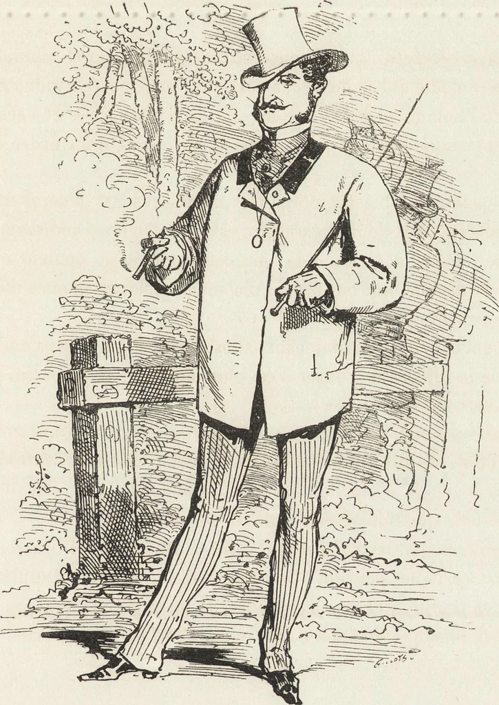 An illustration from La comédie de notre temps ... études au crayon et à la plume, 1874, leaf 286