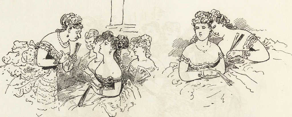 An illustration from La comédie de notre temps ... études au crayon et à la plume, 1874, leaf 305
