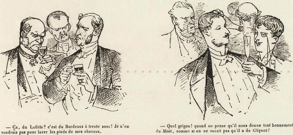 An illustration from La comédie de notre temps ... études au crayon et à la plume, 1874, leaf 308