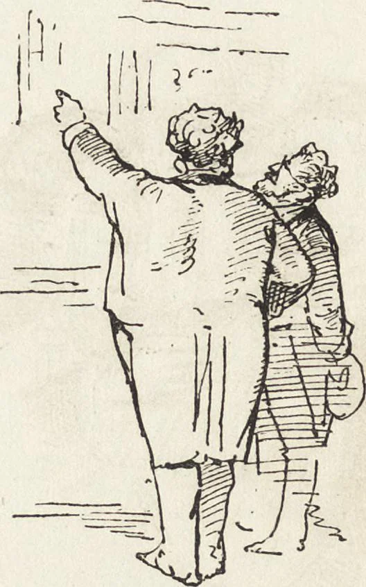 An illustration from La comédie de notre temps ... études au crayon et à la plume, 1874, leaf 309