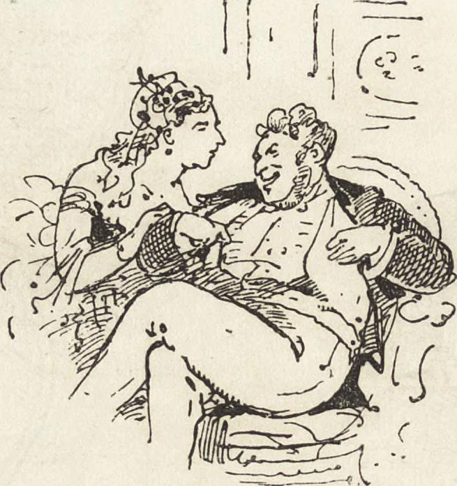 An illustration from La comédie de notre temps ... études au crayon et à la plume, 1874, leaf 309