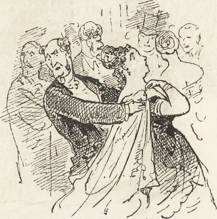 An illustration from La comédie de notre temps ... études au crayon et à la plume, 1874, leaf 309