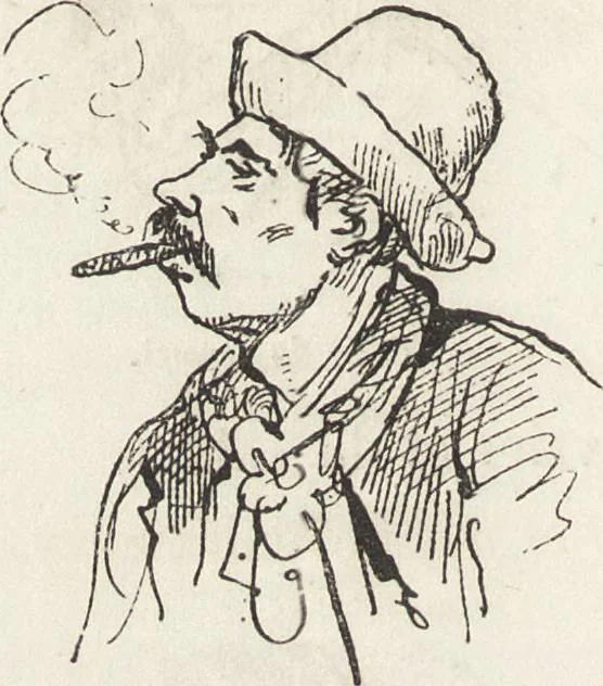 An illustration from La comédie de notre temps ... études au crayon et à la plume, 1874, leaf 319