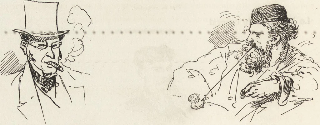 An illustration from La comédie de notre temps ... études au crayon et à la plume, 1874, leaf 319