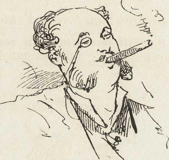 An illustration from La comédie de notre temps ... études au crayon et à la plume, 1874, leaf 320