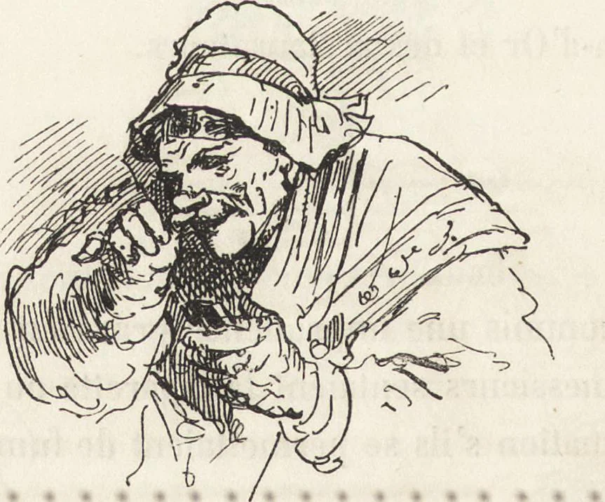 An illustration from La comédie de notre temps ... études au crayon et à la plume, 1874, leaf 321