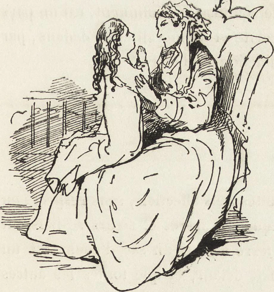 An illustration from La comédie de notre temps ... études au crayon et à la plume, 1874, leaf 322