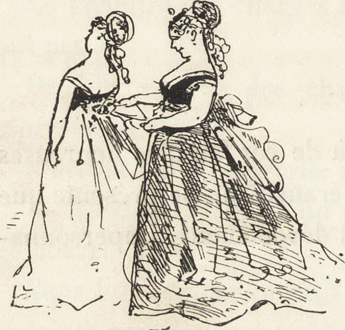 An illustration from La comédie de notre temps ... études au crayon et à la plume, 1874, leaf 345