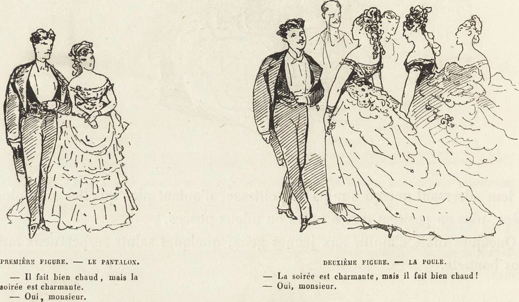 An illustration from La comédie de notre temps ... études au crayon et à la plume, 1874, leaf 349