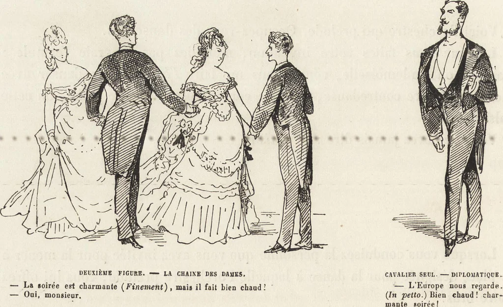 An illustration from La comédie de notre temps ... études au crayon et à la plume, 1874, leaf 349