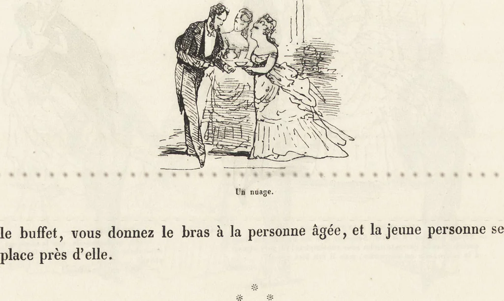 An illustration from La comédie de notre temps ... études au crayon et à la plume, 1874, leaf 351