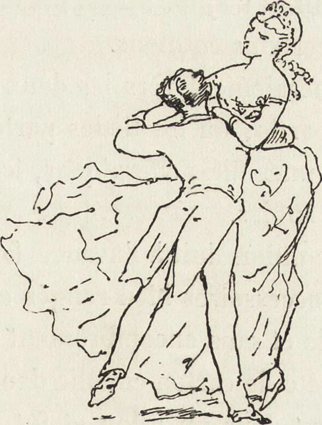 An illustration from La comédie de notre temps ... études au crayon et à la plume, 1874, leaf 362