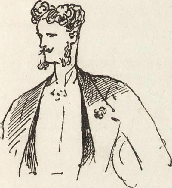 An illustration from La comédie de notre temps ... études au crayon et à la plume, 1874, leaf 364