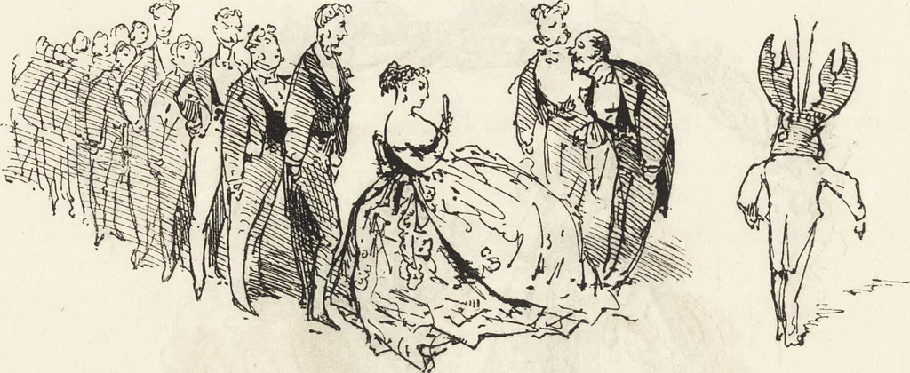 An illustration from La comédie de notre temps ... études au crayon et à la plume, 1874, leaf 369