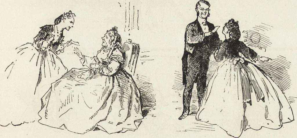 An illustration from La comédie de notre temps ... études au crayon et à la plume, 1874, leaf 370