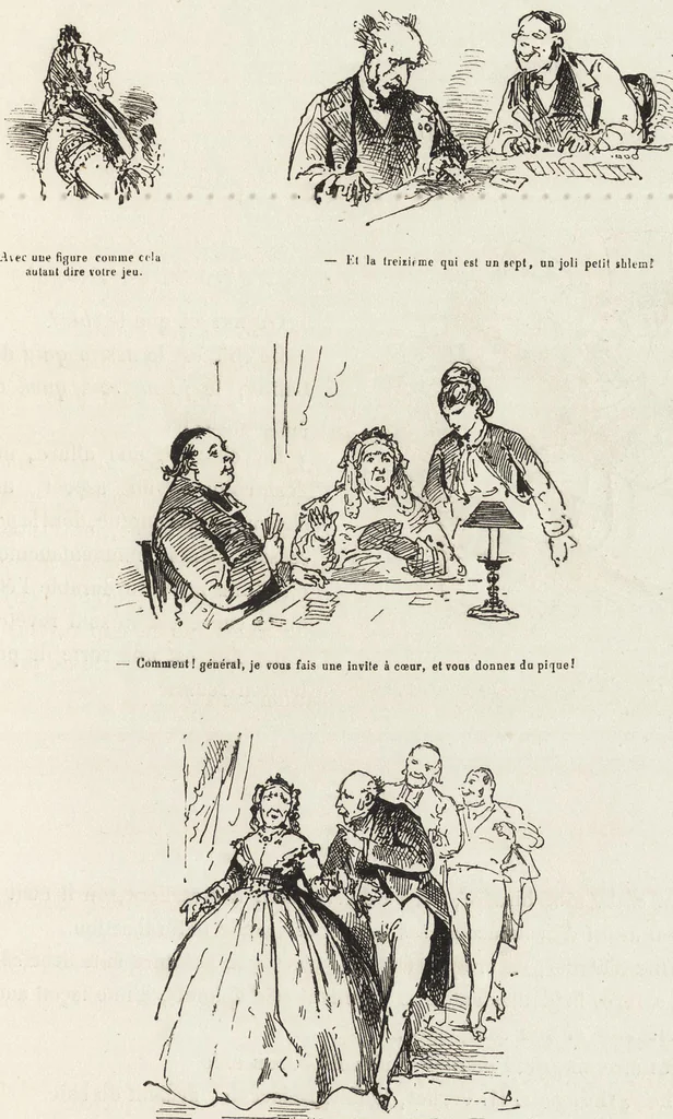 An illustration from La comédie de notre temps ... études au crayon et à la plume, 1874, leaf 374
