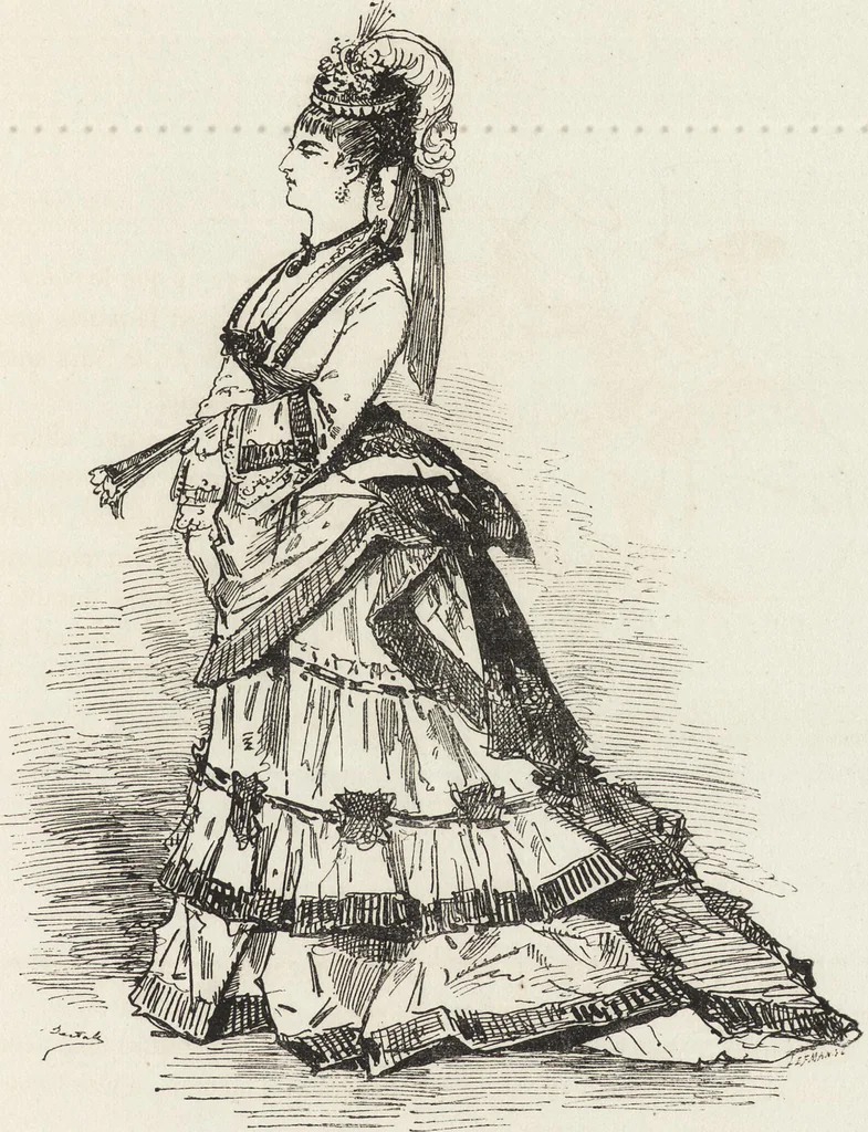 An illustration from La comédie de notre temps ... études au crayon et à la plume, 1874, leaf 376