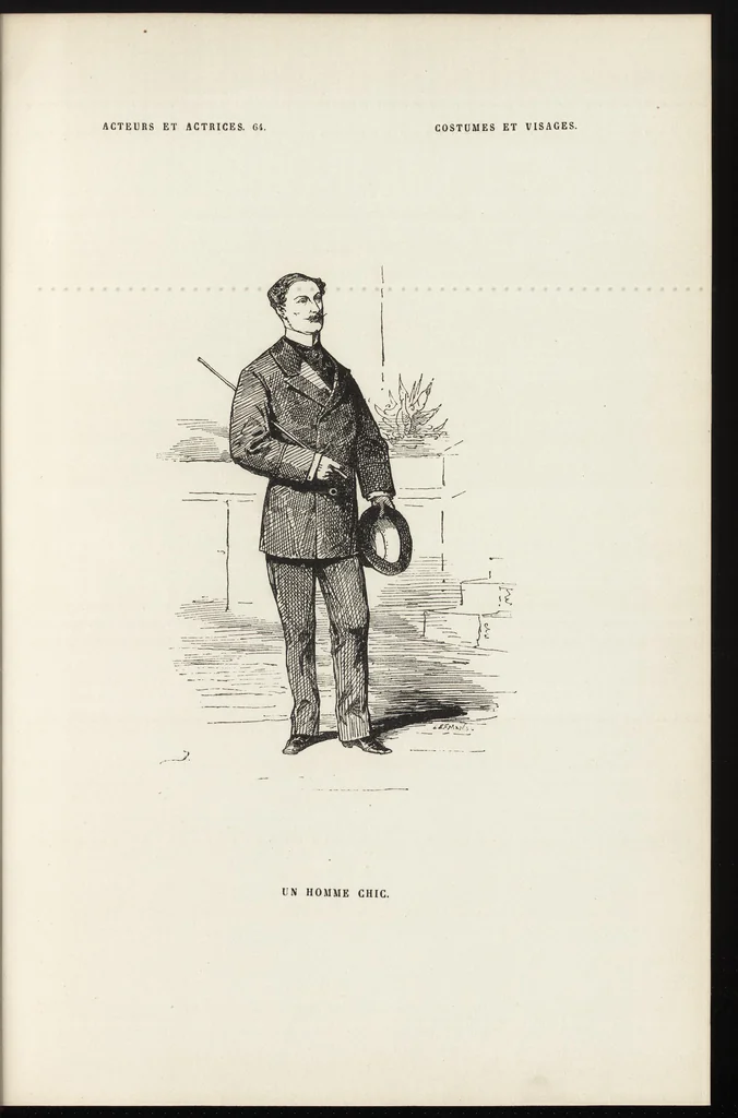 An illustration from La comédie de notre temps ... études au crayon et à la plume, 1874, leaf 378