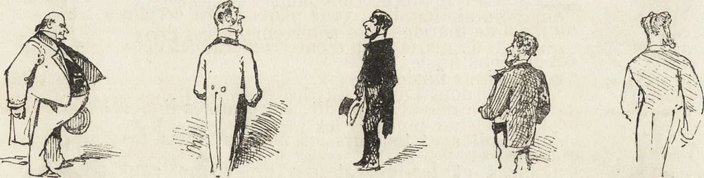 An illustration from La comédie de notre temps ... études au crayon et à la plume, 1874, leaf 38