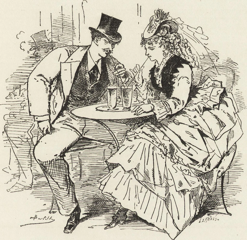 An illustration from La comédie de notre temps ... études au crayon et à la plume, 1874, leaf 382