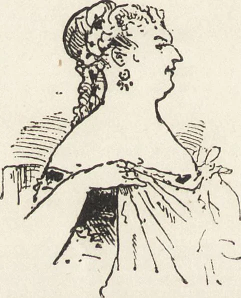 An illustration from La comédie de notre temps ... études au crayon et à la plume, 1874, leaf 387