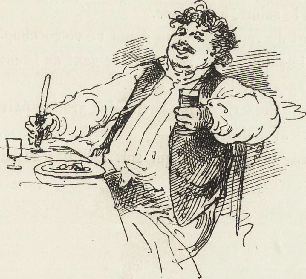 An illustration from La comédie de notre temps ... études au crayon et à la plume, 1874, leaf 396