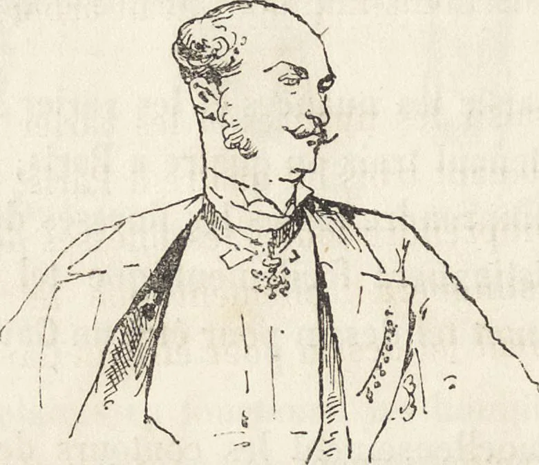 An illustration from La comédie de notre temps ... études au crayon et à la plume, 1874, leaf 41