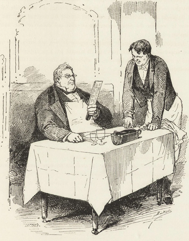 An illustration from La comédie de notre temps ... études au crayon et à la plume, 1874, leaf 414