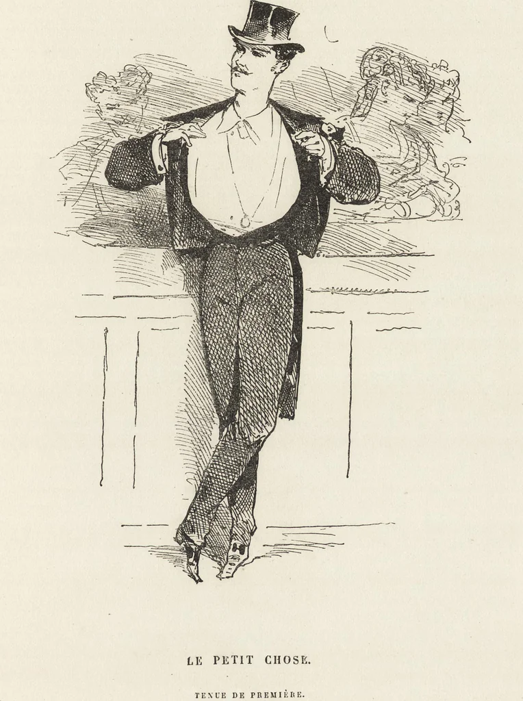 An illustration from La comédie de notre temps ... études au crayon et à la plume, 1874, leaf 42