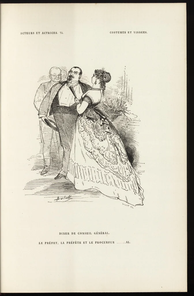 An illustration from La comédie de notre temps ... études au crayon et à la plume, 1874, leaf 430