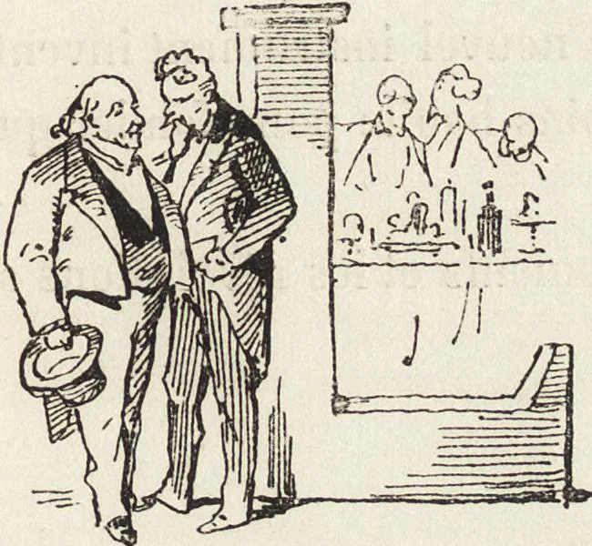 An illustration from La comédie de notre temps ... études au crayon et à la plume, 1874, leaf 440