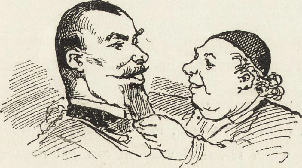 An illustration from La comédie de notre temps ... études au crayon et à la plume, 1874, leaf 446