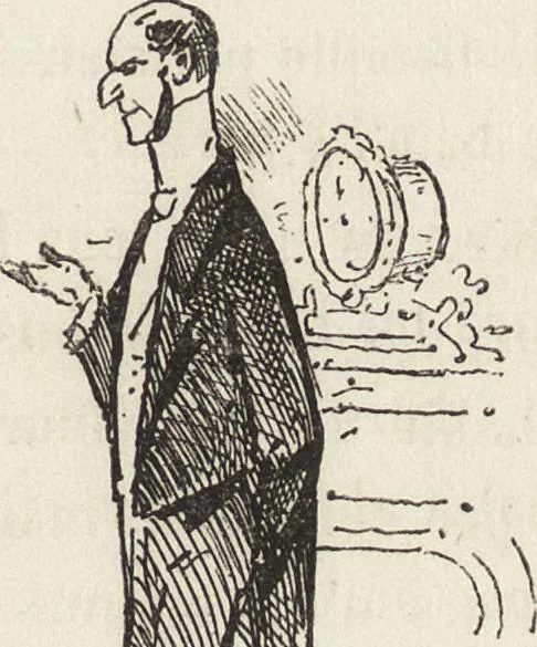 An illustration from La comédie de notre temps ... études au crayon et à la plume, 1874, leaf 46