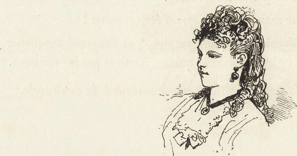 An illustration from La comédie de notre temps ... études au crayon et à la plume, 1874, leaf 469