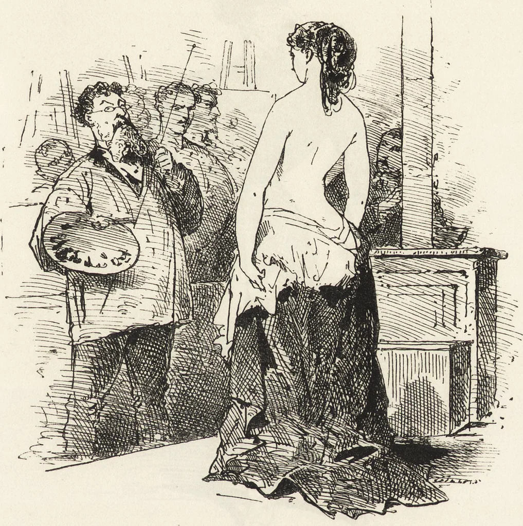 An illustration from La comédie de notre temps ... études au crayon et à la plume, 1874, leaf 486