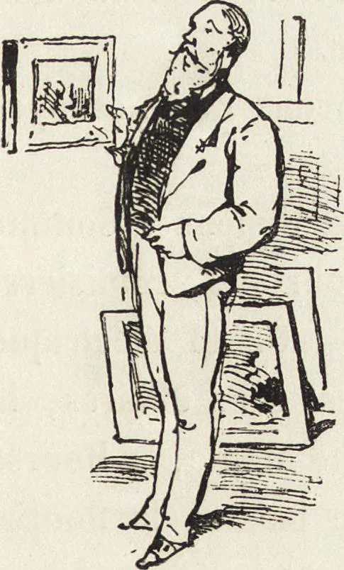 An illustration from La comédie de notre temps ... études au crayon et à la plume, 1874, leaf 496